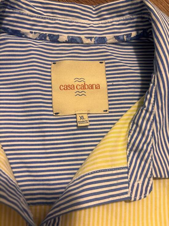 Casa Cabana Women's XL Mixed Stripe Colorblock Button Down Shirt - Picture 3 of 7